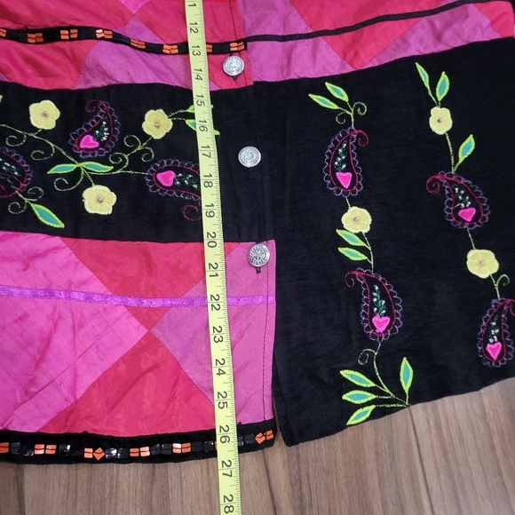 DRAPER'S & DAMON'S Women's Velvet & Silk Panels Embellished Jacket Size L - Picture 10 of 16